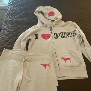 Pink VS sweatshirt shirt and pants set